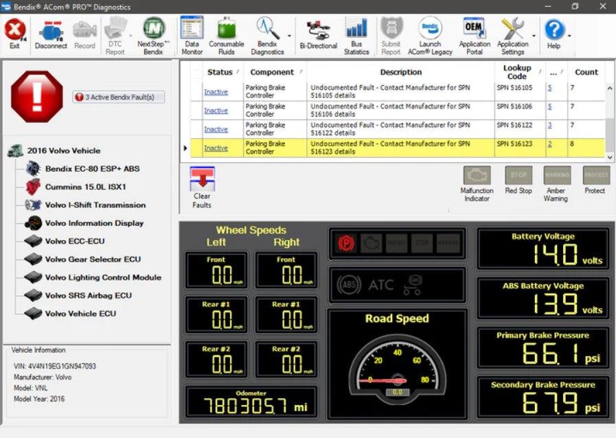 Bendix ACom Pro Diagnostics