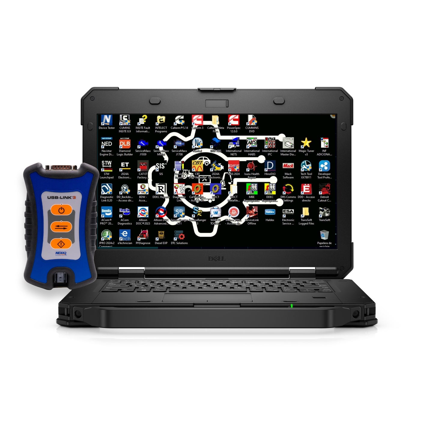 Kit Laptop Dell 5420 Rugged + NEXIQ USB Link 3 Original con Software Diésel (Reacondicionado)